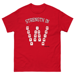 Red wisconsin badgers W strength in numbers graphic sports novelty t-shirt top